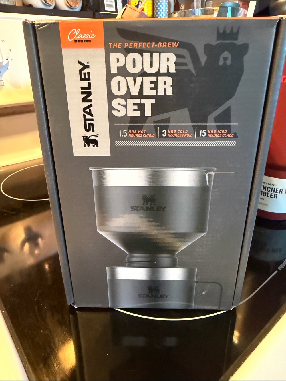 Stanley Pour Over Set in Brushed Silver and Black